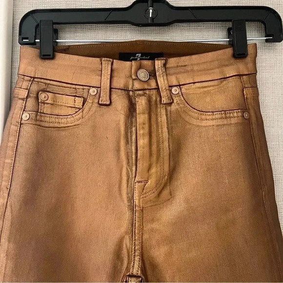 7 For All Mankind Coated Skinny Jeans- Size 24; Like New (Never Worn) - Picture 4 of 12